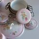 Lot of old porcelain casseroles flowers wall decoration