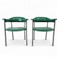 Set of 2 vintage green chairs / armchairs / lounge chairs
