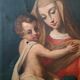 Old oil painting on canvas "Virgin Mary with Child"