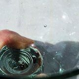 6 Gros Verres A Eau En Verre Vert Biot