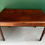 Solid walnut table with one drawer