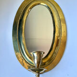 Vintage  Brass Wall mirrored Candle Sconce