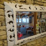 Beveled mirror frame in painted wood 66x95cm