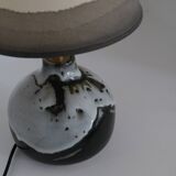 Table lamp in enamelled stoneware and handmade lampshade