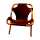 Vintage armchair in rattan and imitation leather 60s