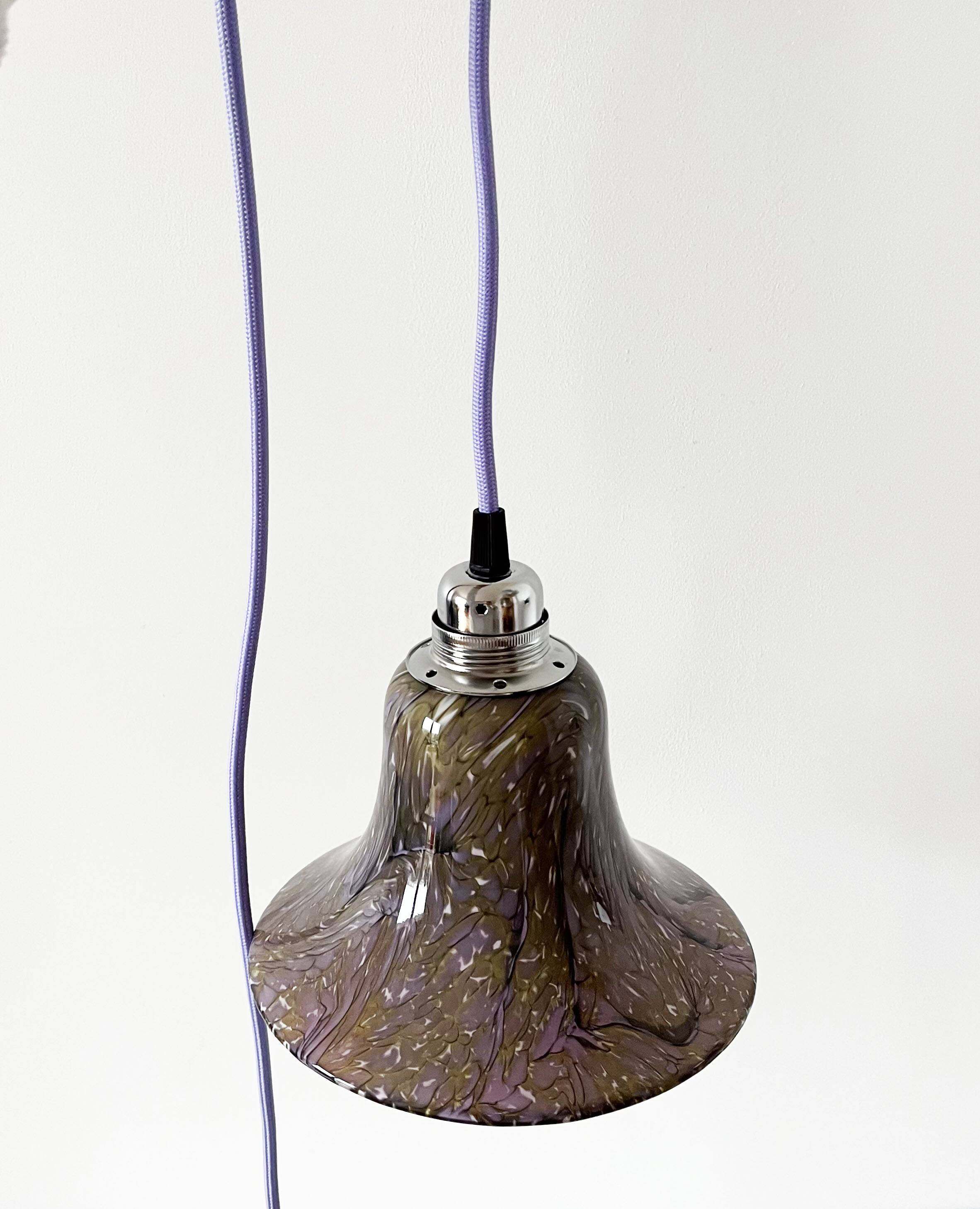 Purple opaline globe portable or pendant lamp