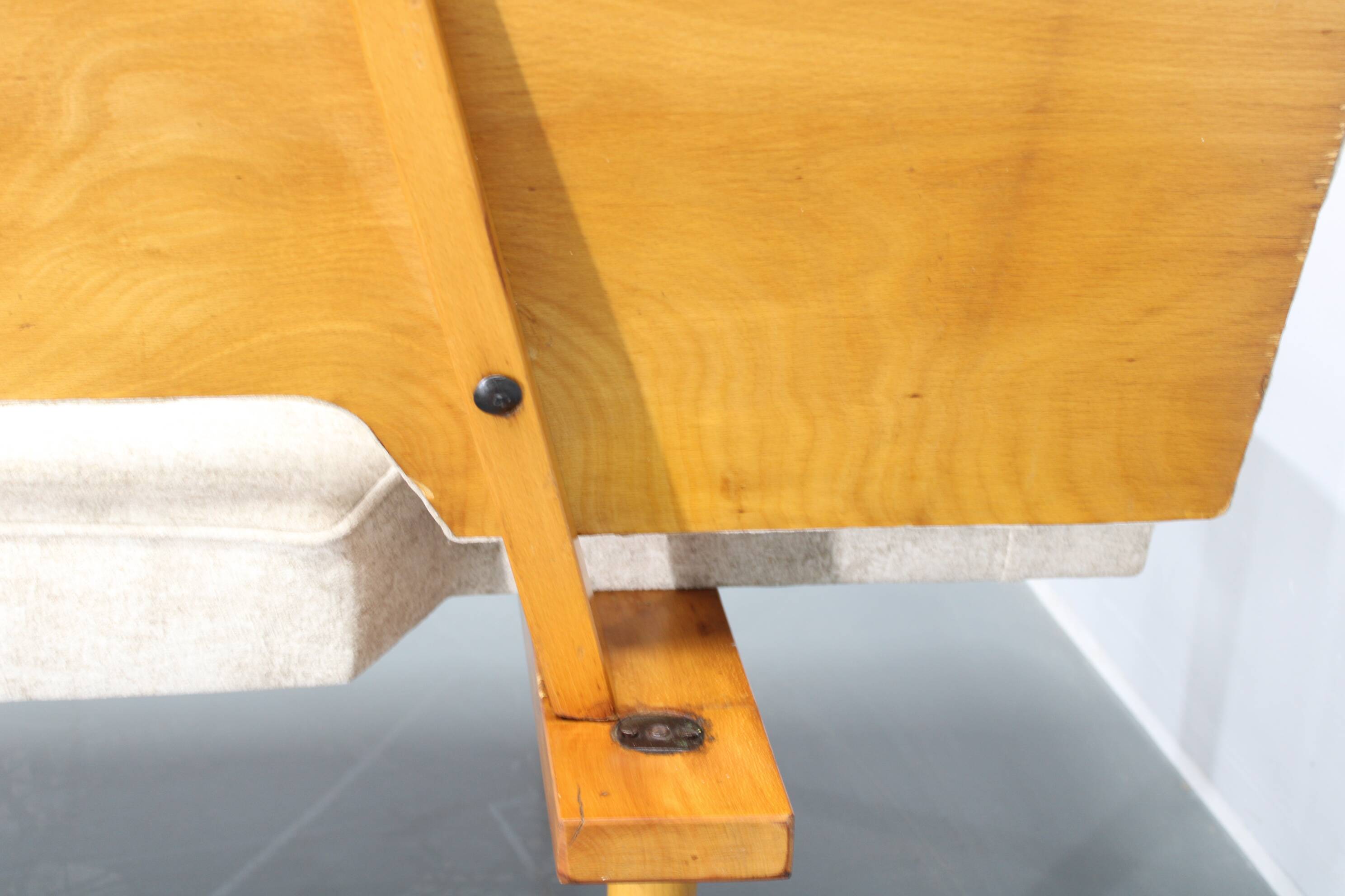 1960s Miroslav Navratil Convertible Restored Daybed Sofa, Czechoslovakia