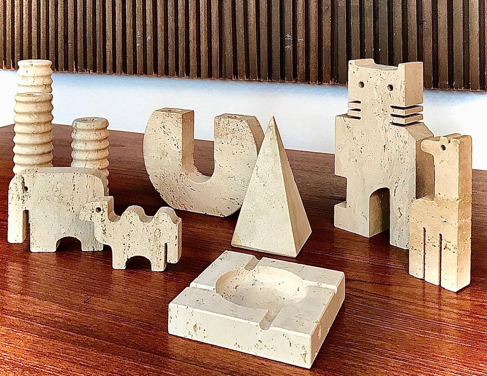 Brutalist ashtray by Fratelli Mannelli for Travertino di Rapolano, 1970s