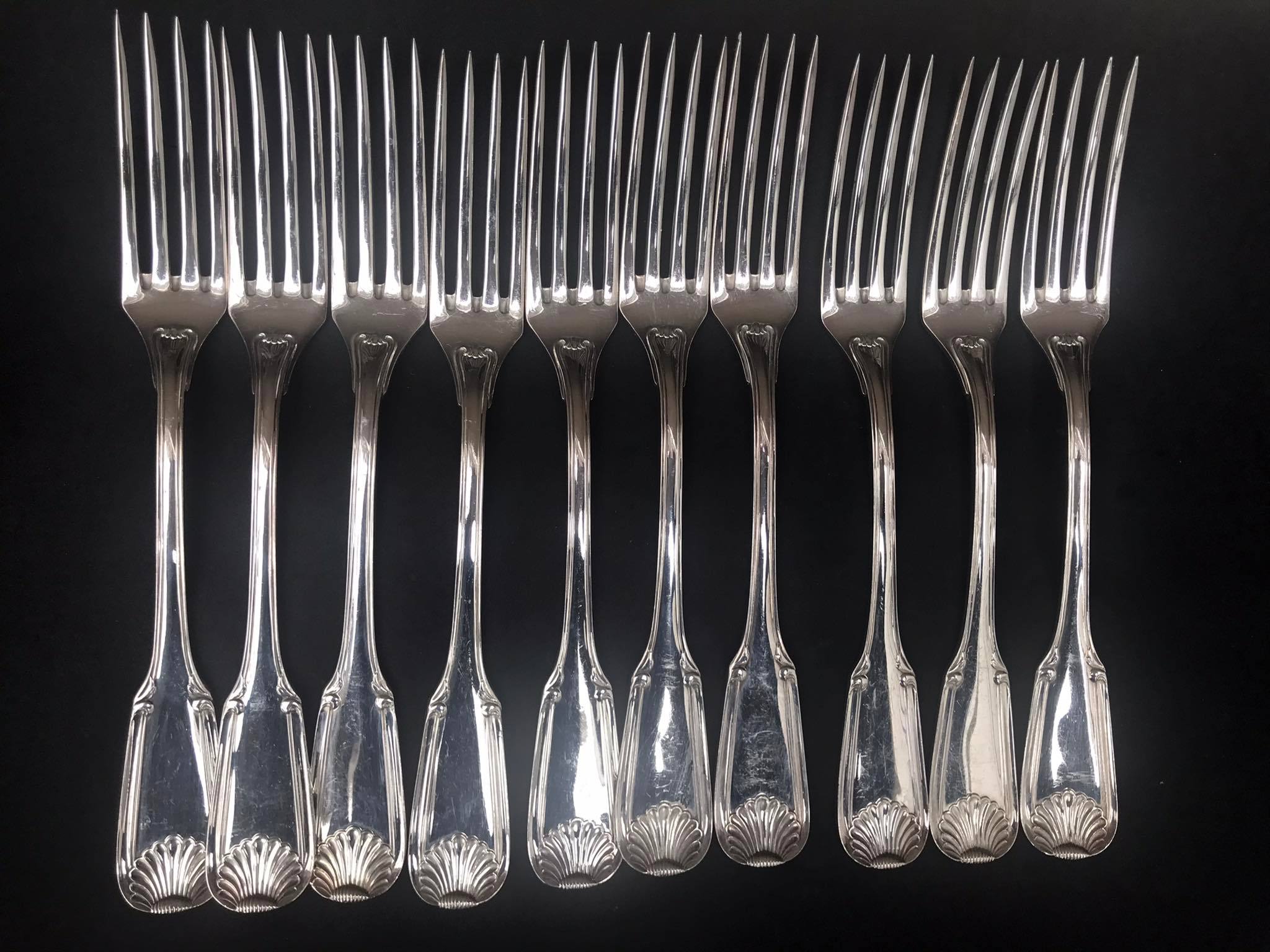 Silver shell cutlery