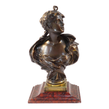 Buste en bronze par Felix Pierre Richard 19ème siècle
