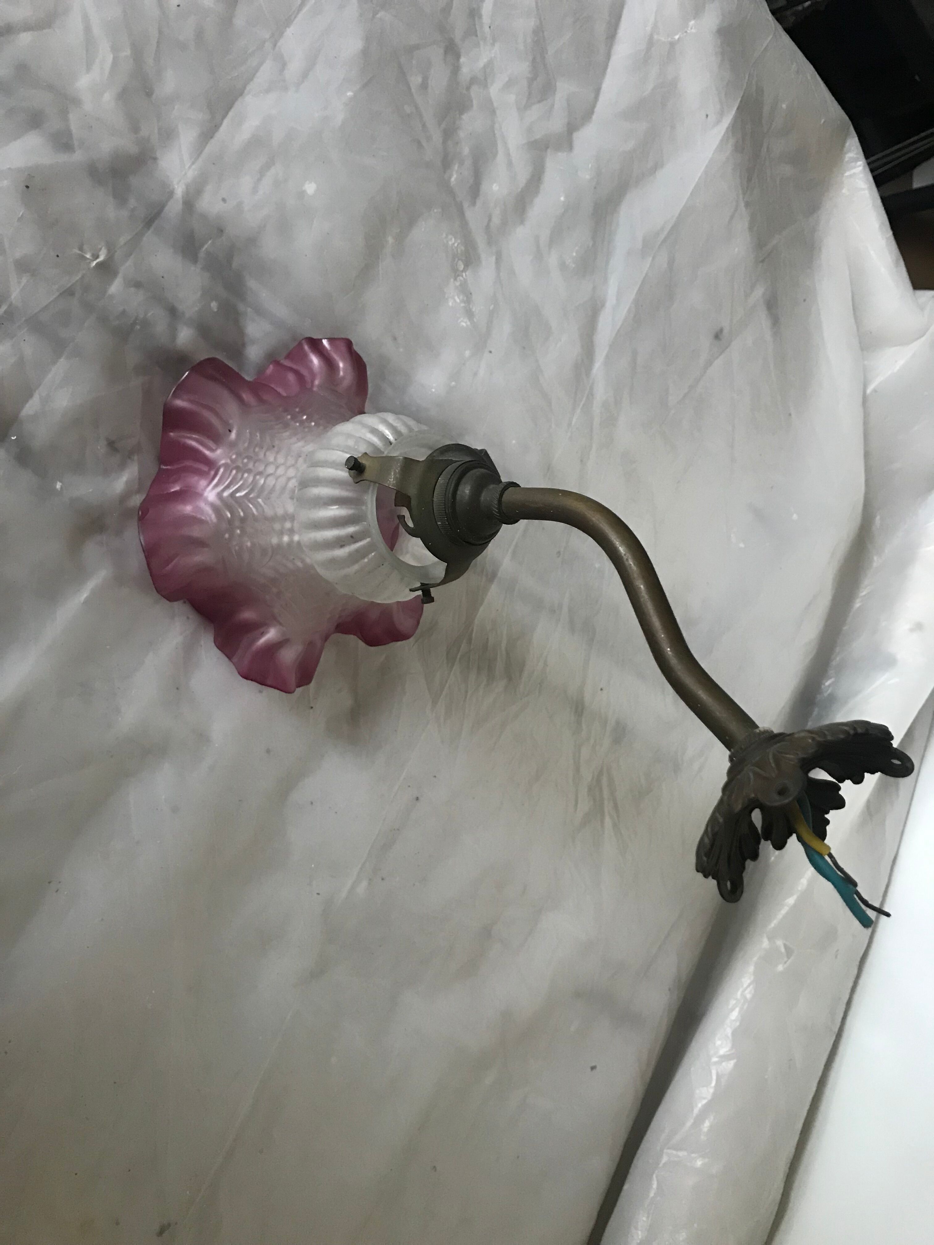 Copper art deco wall light