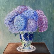 L'huile sur toile bouquet de fleurs Hortensia