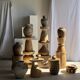 Stool, side table, end table in solid suar wood spheres H50 D39
