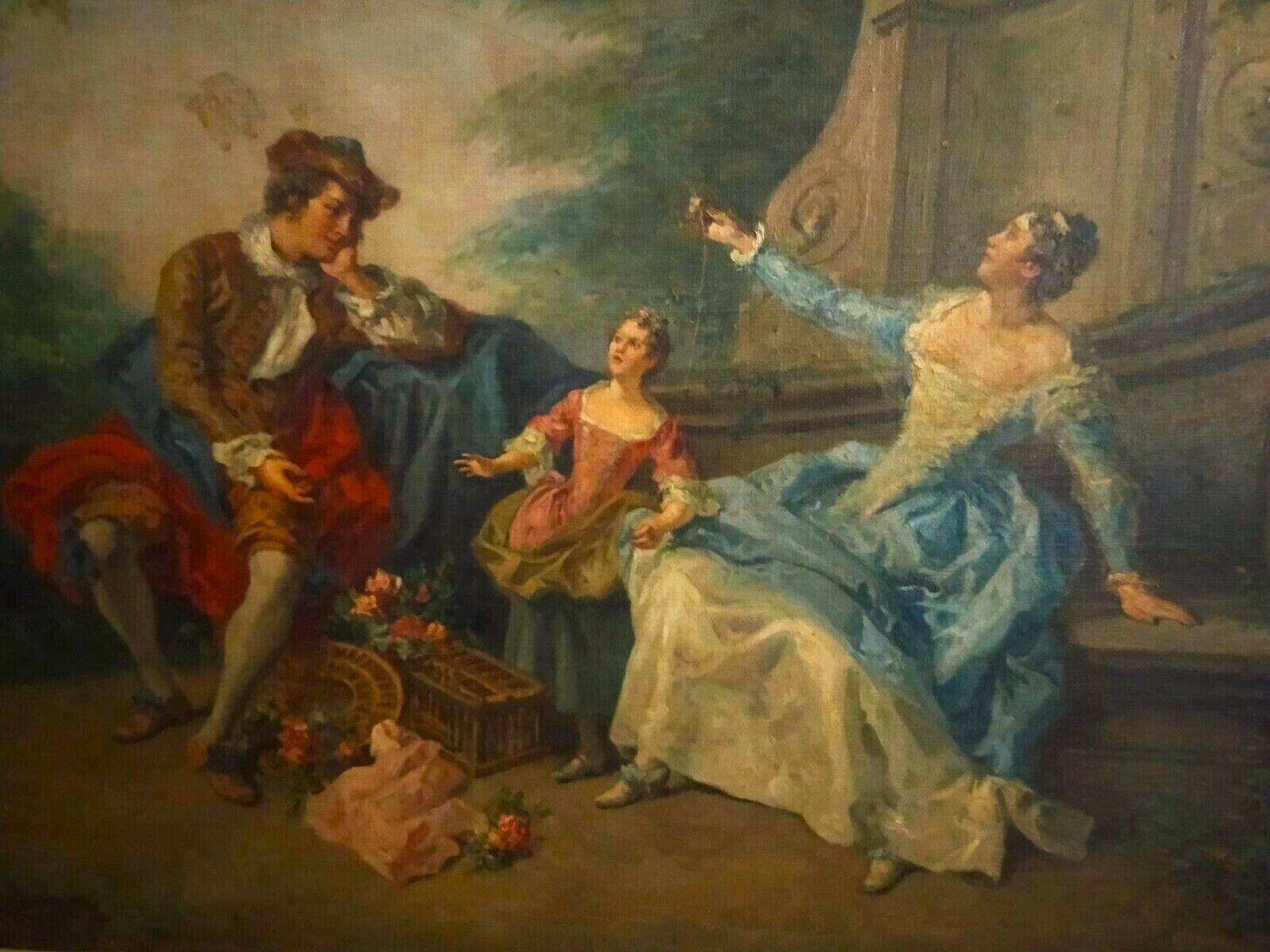 Peinture à l'Huile Sur Toile Scène Pastorale, Par Nicolas Lancret
