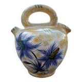 Ceramic jug with thistles, signed J.Yell 1950/60