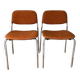 Pair of vintage Eurosit chairs, chrome and tweed, 1970s
