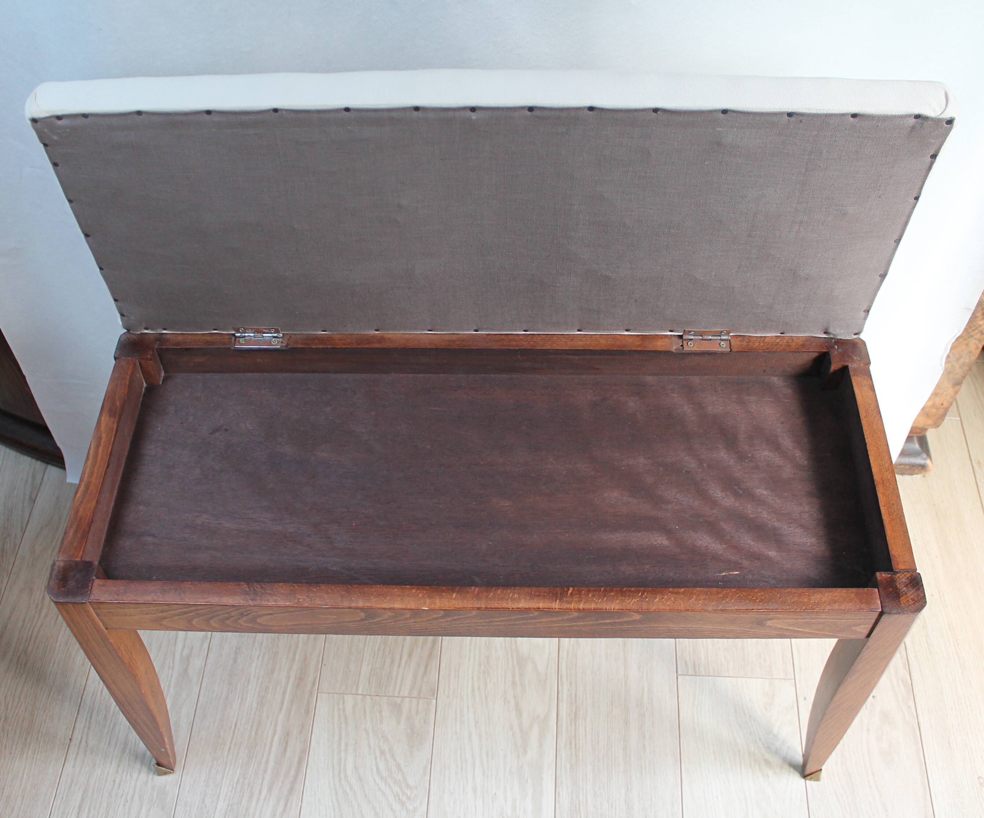 Piano bench chest wood