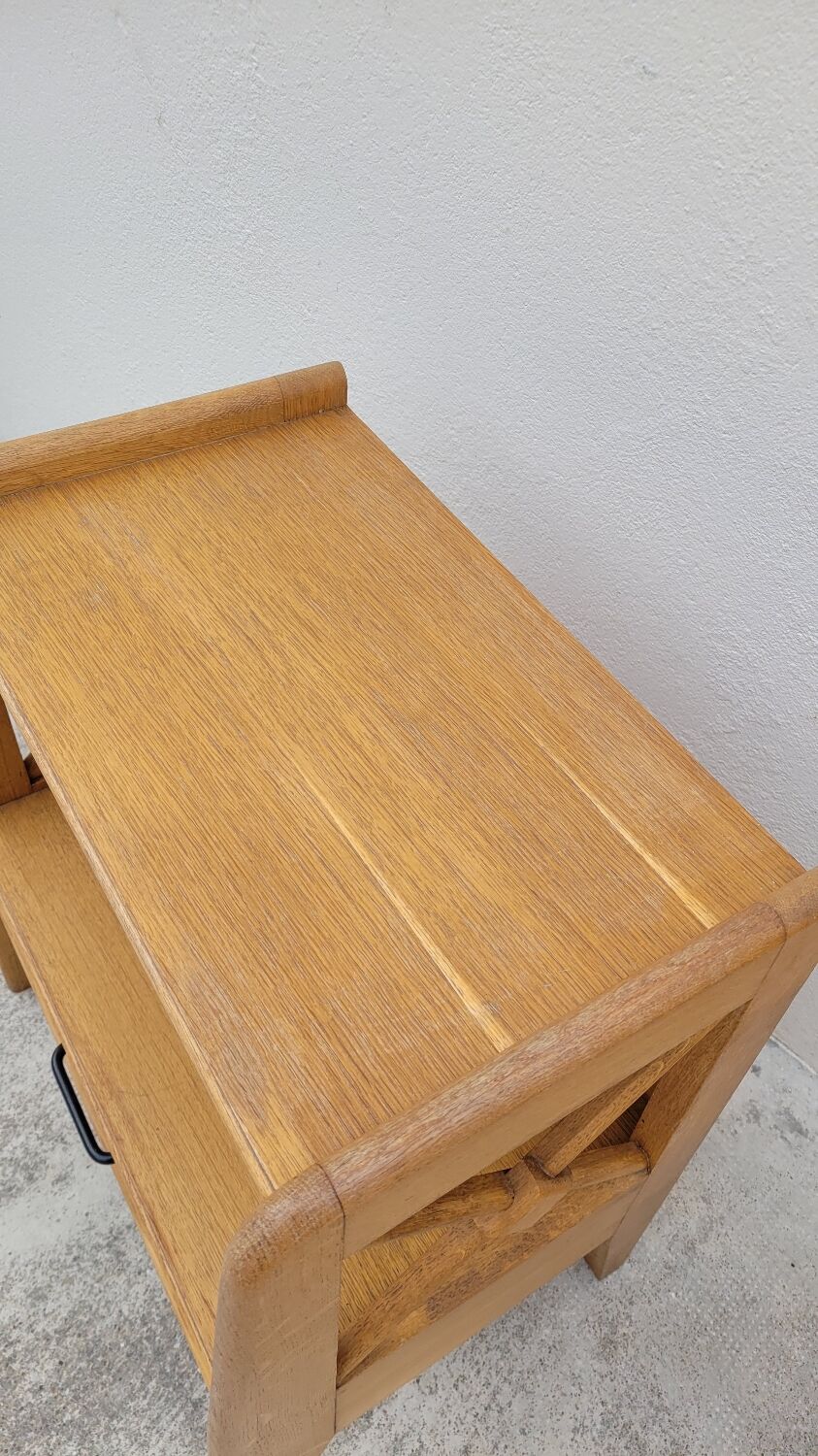 Paire de table de chevets Ateliers Saint sabin en chêne 1950