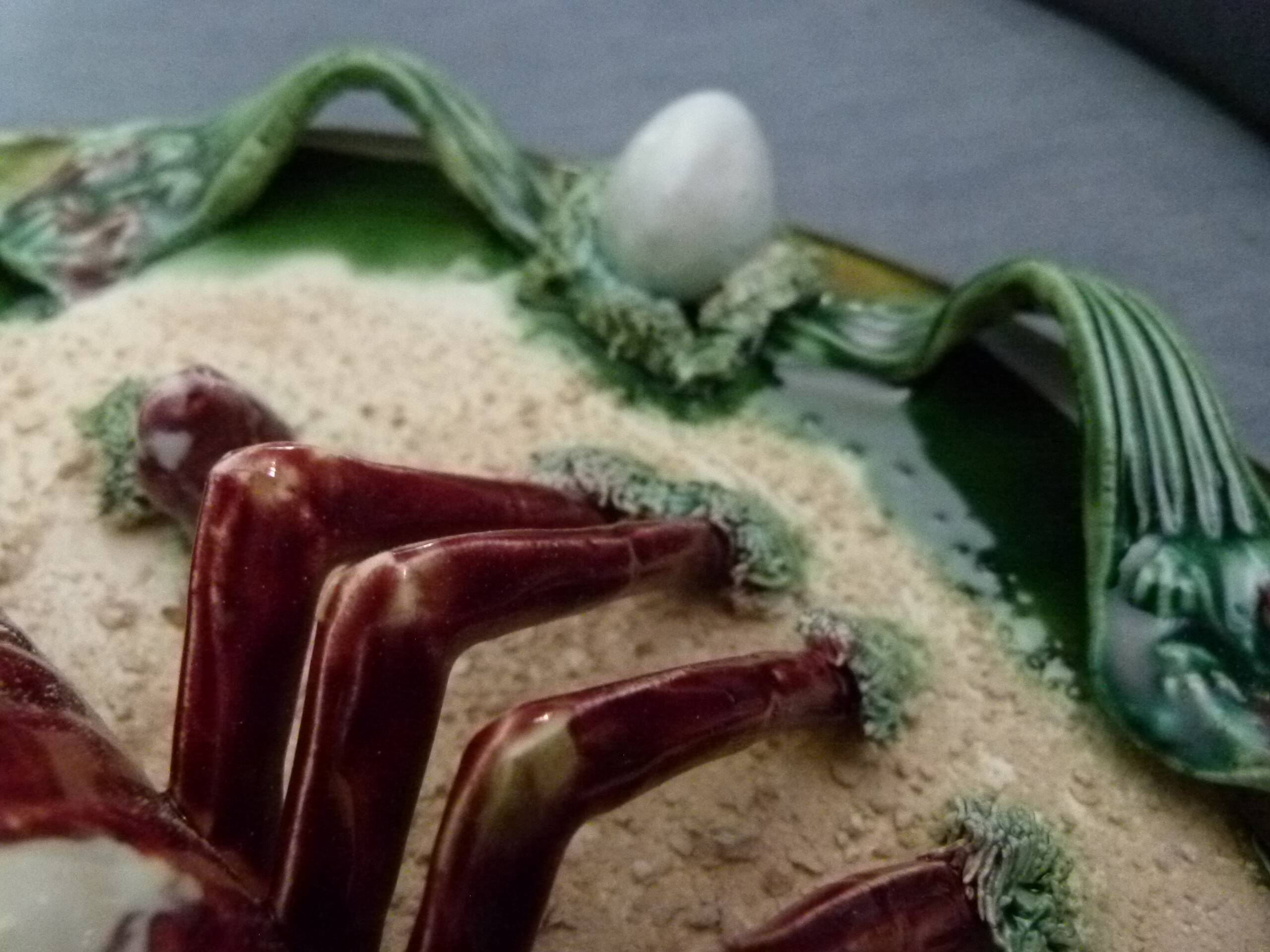 Barbotine earthenware plate