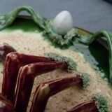 Barbotine earthenware plate