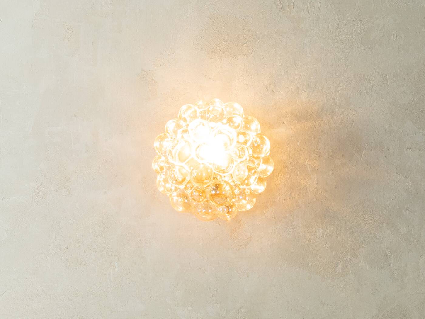 Doria Leuchten wall or ceiling lamp, Space Age, bubble glass, 1970s