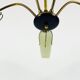 Mid century modern 5-arm opaline glass chandelier, 1950s