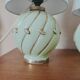Duo de lampes art déco en verre mint