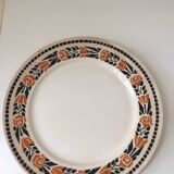 Assiettes à desserts Terre de Fer décor fleurs Badonviller Denise