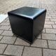 Pair of designer poufs in faux leather