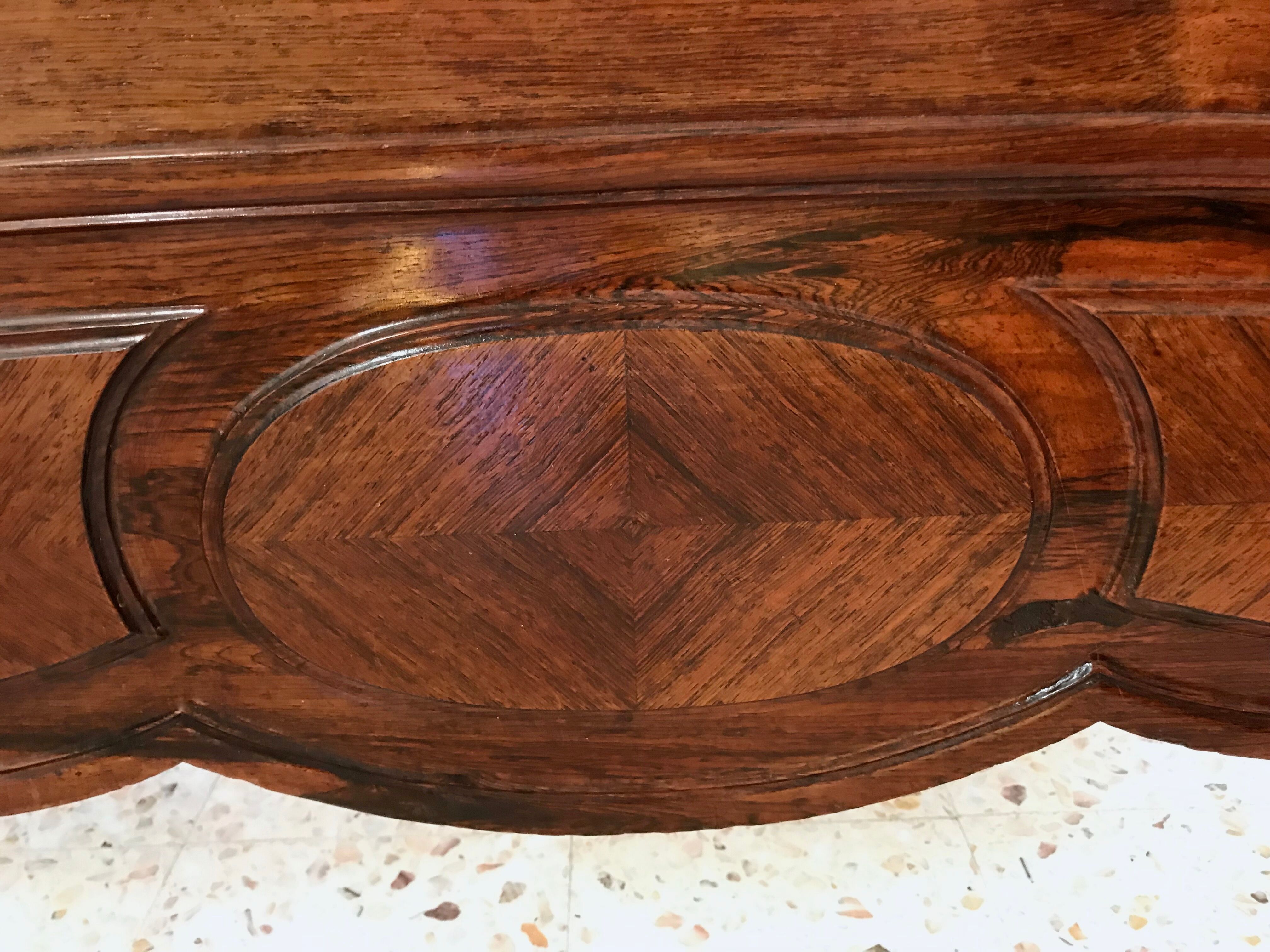 Old wooden bed nineteenth century rocaille style sign camus clermont ferrand