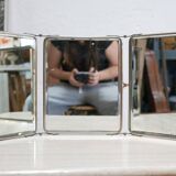 Vintage beveled triptych barber mirror