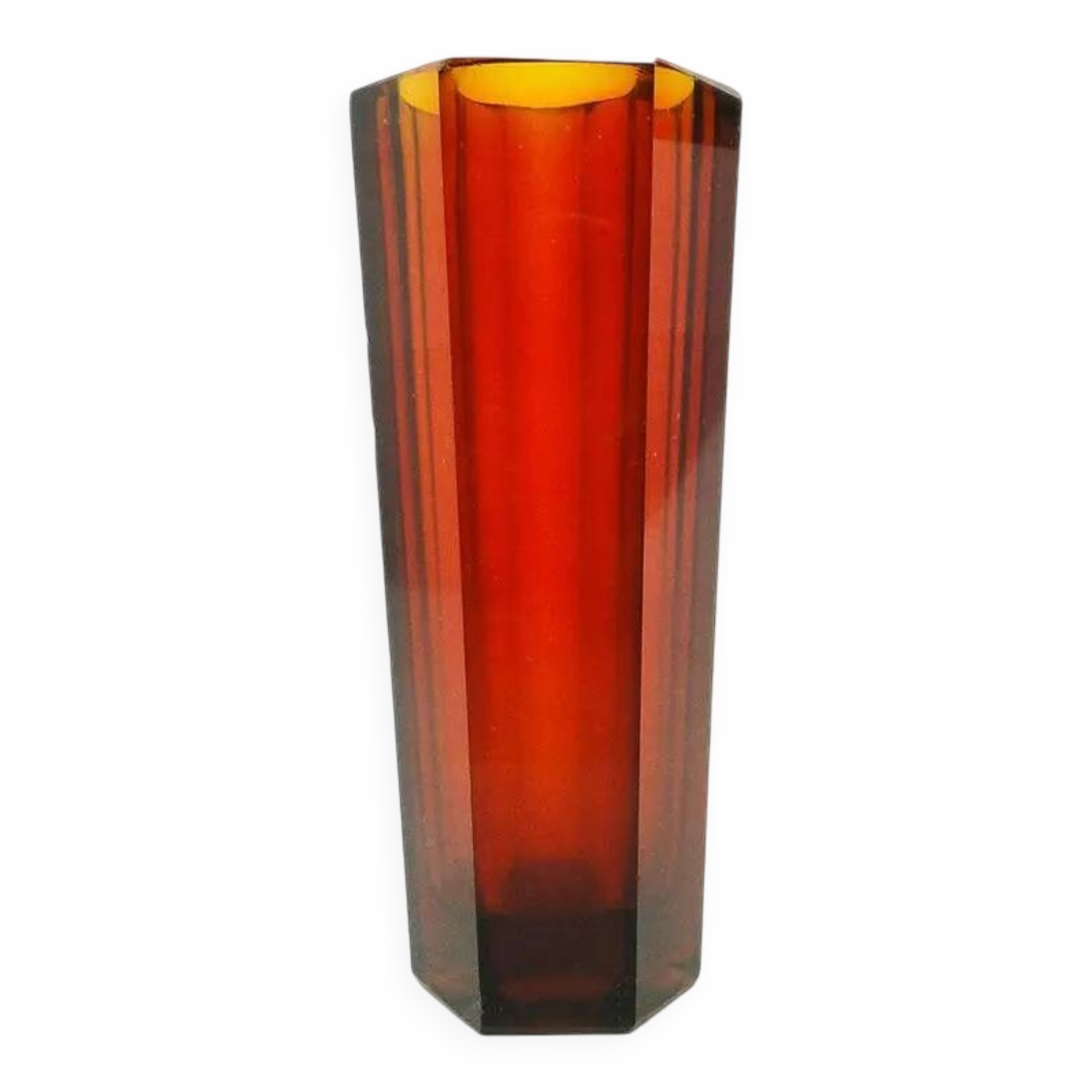 Art Deco vase, pressed glass, Zawiercie Glassworks, Poland, 1930s