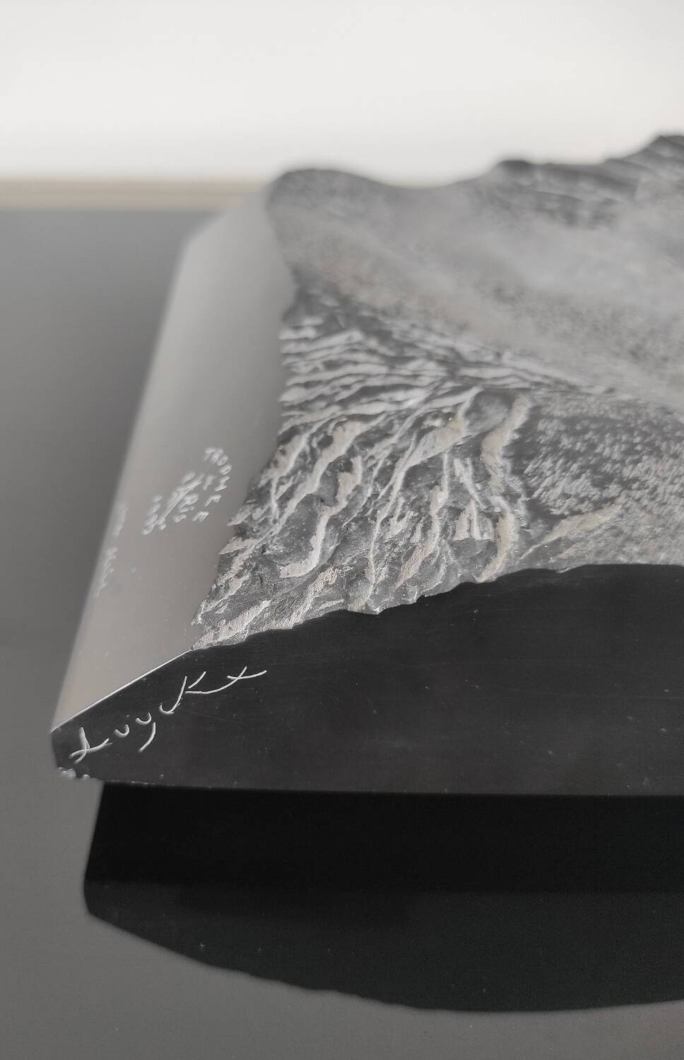 Black marble sculpture