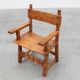 Pair of 2 Rustic carved oak side chairs, Spain ca. 1900