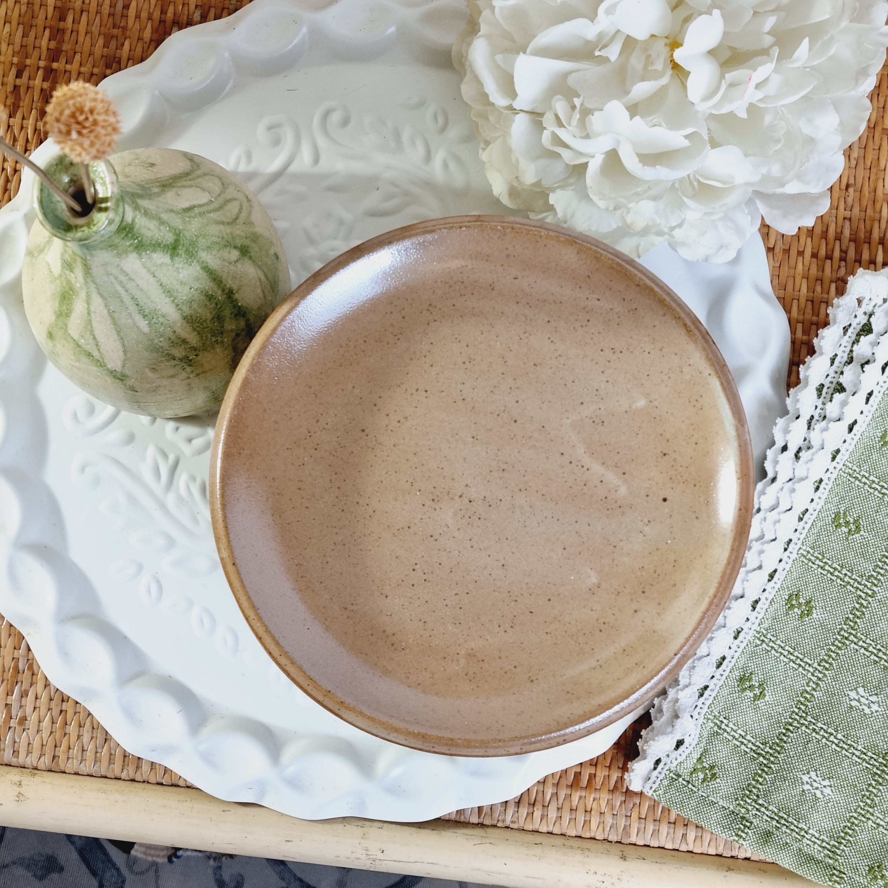 Set of 8 dessert plates Grès de Brenne