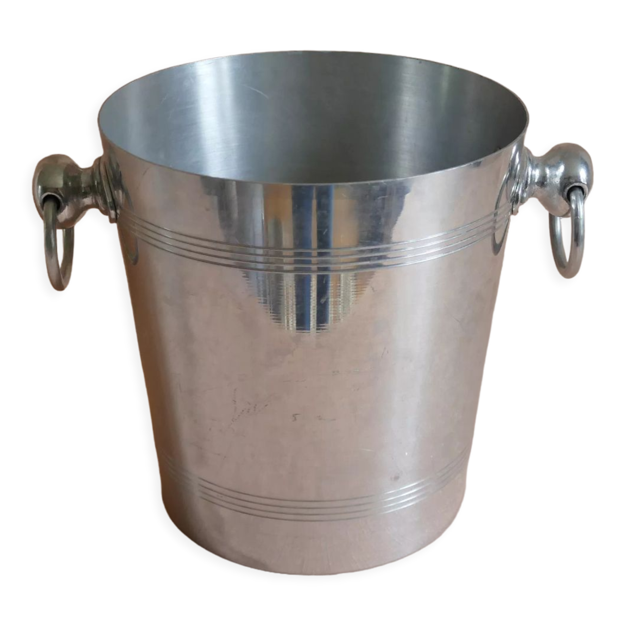 Seau à champagne vintage made in France en aluminium