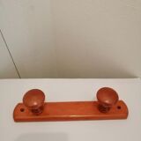 Wooden wall coat rack 2 pateres