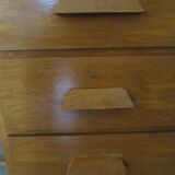 Vintage modernist desk - 5 drawers - shelf - 1950s - closure mechanism