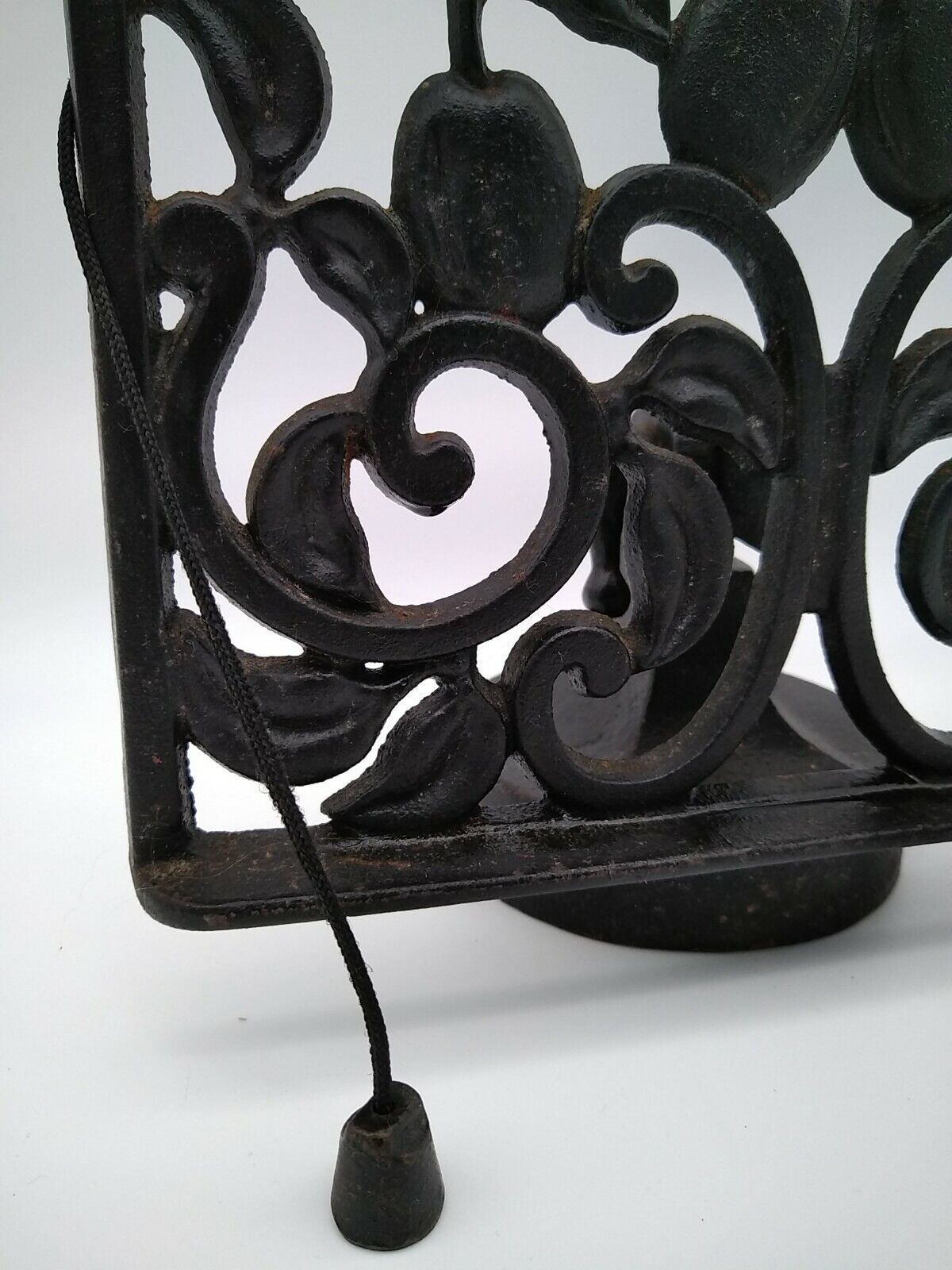 Cast iron lectern or lectrin with fruit decoration.