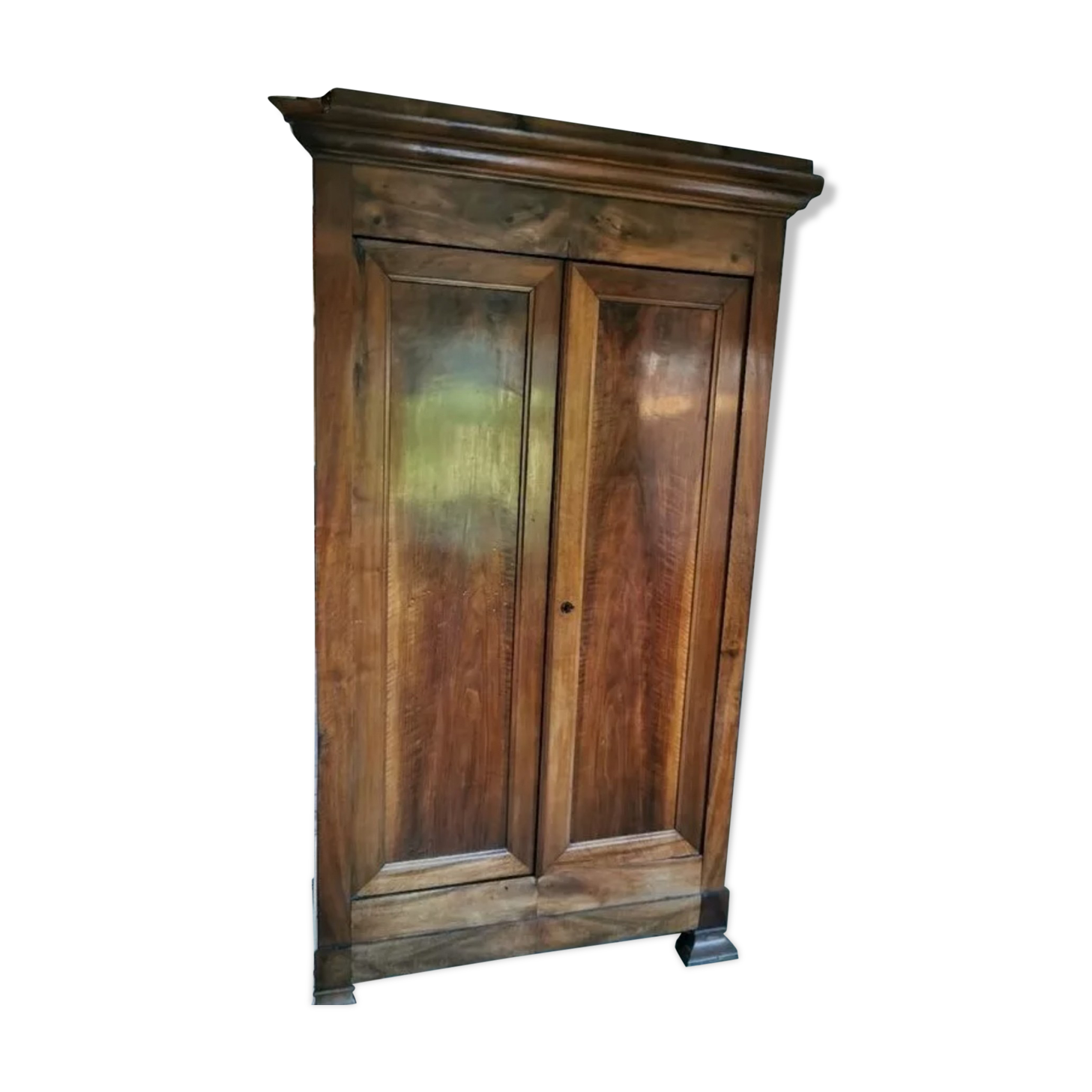 Louis Philippe wardrobe in solid walnut, 19th century era