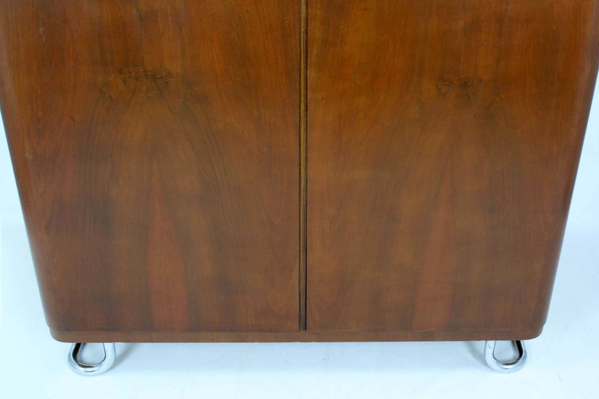 Bauhaus Chromed and Tubular Steel Wardrobe from Hynek Gottwald, 1940s