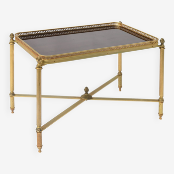 Vintage coffee table in gilded brass and formica top