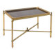 Table basse vintage en laiton doré et plateau en formica