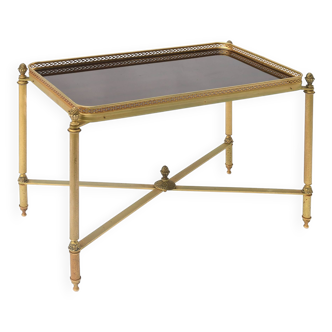 Vintage coffee table in gilded brass and formica top