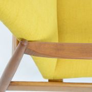 Vintage original armchair designer E.Homa, 1960s, fully restored, yellow fabric