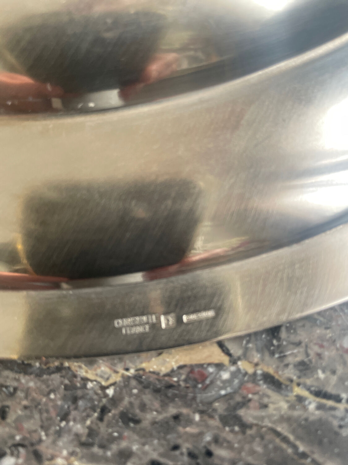 Flat Christofle round silver metal