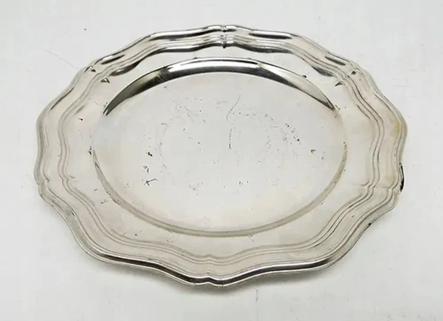 Plate, Art Deco, silver-plated brass, Sweden, 1950s