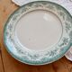 Antique flat plate, ironstone, Onnaing, Roses Mousses pattern.
