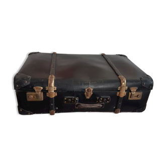 Large suitcase clad wood early 20th