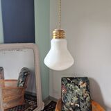 Suspension bulb in vintage opaline